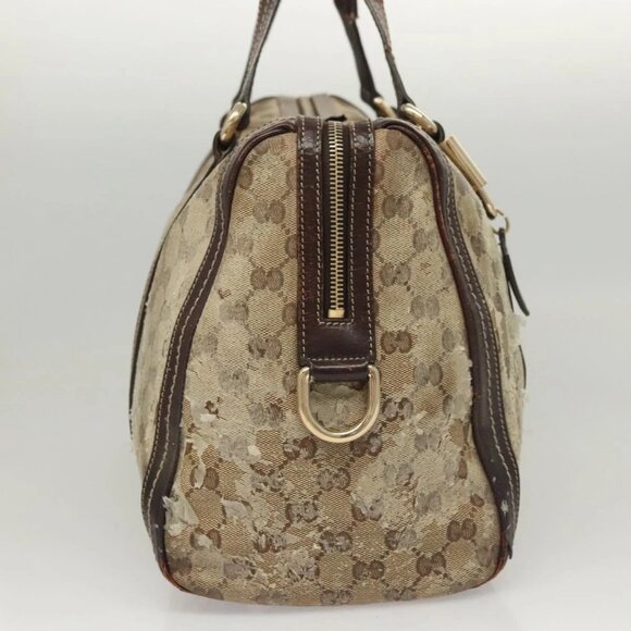 GUCCI GG Crystal Shoulder Bag Coated Canvas Brown Gold - Picture 4 of 16